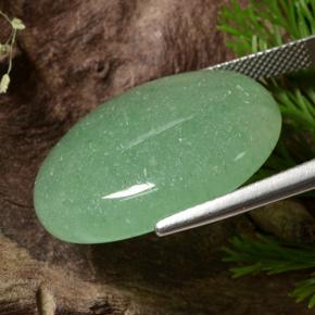 Avventurina naturale verde da 35,77 ct, taglio ovale, traslucido