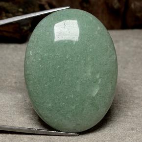 Avventurina naturale verde da 123,68 ct, taglio ovale, traslucido