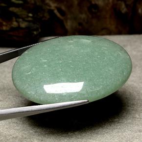 Avventurina naturale verde da 123,68 ct, taglio ovale, traslucido