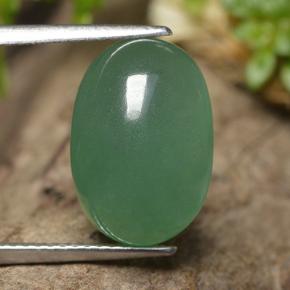 Avventurina naturale verde da 6,92 ct, taglio ovale, traslucido