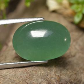 Avventurina naturale verde da 6,92 ct, taglio ovale, traslucido