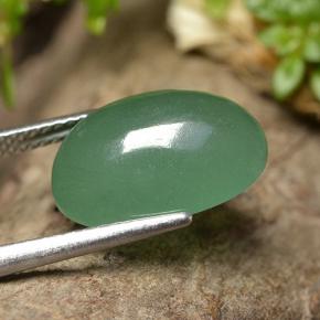 Avventurina naturale verde da 6,92 ct, taglio ovale, traslucido