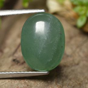 Avventurina naturale verde da 5,42 ct, taglio ovale, traslucido