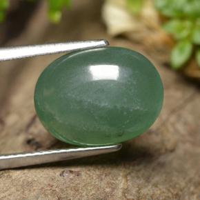 Avventurina naturale verde da 5,42 ct, taglio ovale, traslucido
