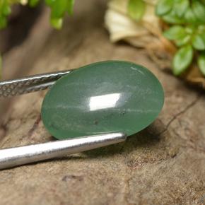 Avventurina naturale verde da 5,42 ct, taglio ovale, traslucido