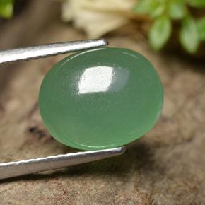 Avventurina naturale verde da 3,88 ct, taglio ovale, traslucido