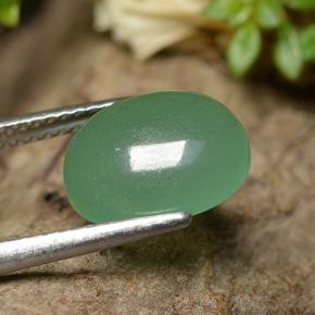 Avventurina naturale verde da 3,88 ct, taglio ovale, traslucido