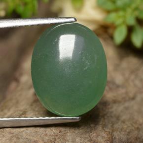 Avventurina naturale verde da 5,40 ct, taglio ovale, traslucido