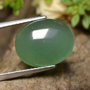 Avventurina naturale verde da 5,40 ct, taglio ovale, traslucido