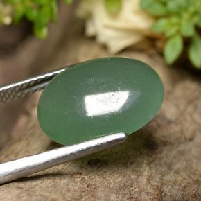 Avventurina naturale verde da 5,40 ct, taglio ovale, traslucido