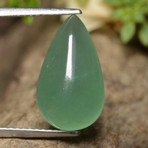 Avventurina naturale verde da 4,98 ct, taglio a pera, traslucido
