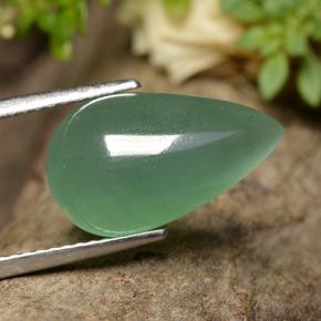 Avventurina naturale verde da 4,98 ct, taglio a pera, traslucido