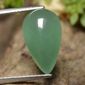 Avventurina naturale verde da 4,98 ct, taglio a pera, traslucido