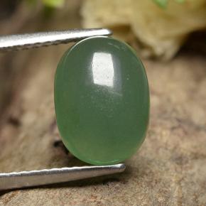Avventurina naturale verde da 3,63 ct, taglio ovale, traslucido