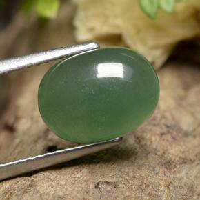 Avventurina naturale verde da 3,63 ct, taglio ovale, traslucido