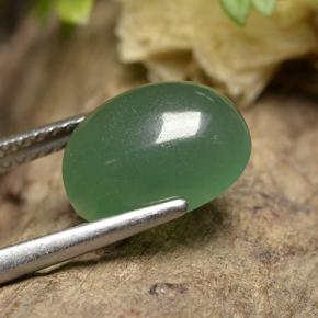Avventurina naturale verde da 3,63 ct, taglio ovale, traslucido