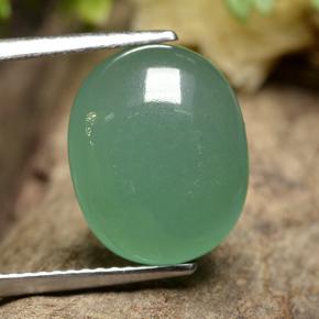 Avventurina naturale verde da 5,74 ct, taglio ovale, traslucido