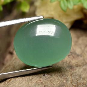 Avventurina naturale verde da 5,74 ct, taglio ovale, traslucido