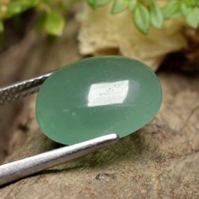 Avventurina naturale verde da 5,74 ct, taglio ovale, traslucido