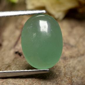 Avventurina naturale verde da 3,42 ct, taglio ovale, traslucido