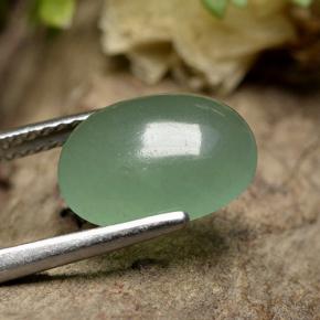 Avventurina naturale verde da 3,42 ct, taglio ovale, traslucido