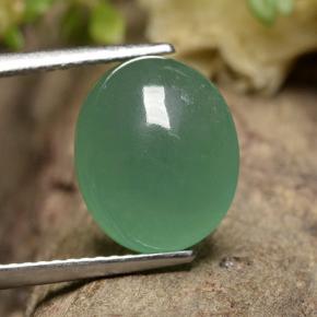 Avventurina naturale verde da 5,69 ct, taglio ovale, traslucido