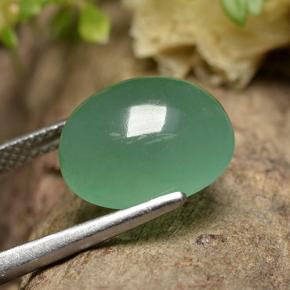 Avventurina naturale verde da 5,69 ct, taglio ovale, traslucido