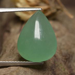 Avventurina naturale verde da 7,63 ct, taglio a pera, traslucido