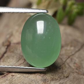 Avventurina naturale verde da 3,46 ct, taglio ovale, traslucido