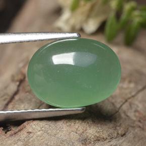 Avventurina naturale verde da 3,46 ct, taglio ovale, traslucido