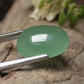 Avventurina naturale verde da 3,46 ct, taglio ovale, traslucido