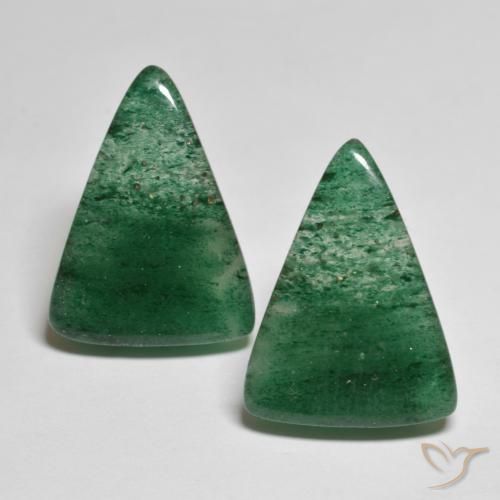 Gemme di Avventurina Verde brillante naturale da 15.94 ct, Taglio trillion, Traslucido