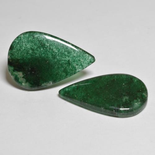 Gemme di Avventurina Verde scuro naturale da 16.47 ct, Forma a pera, Traslucido