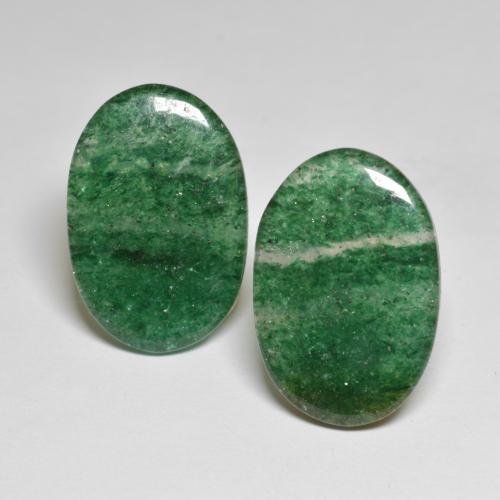 Gemme di Avventurina Verde intenso naturale da 17.78 ct, Taglio ovale, Traslucido