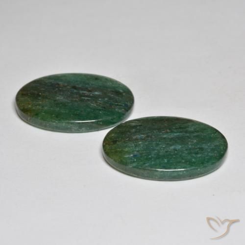 Gemme di Avventurina Verde medio naturale da 17.37 ct, Ovale, Traslucido