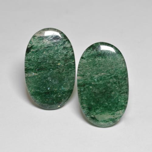 Gemme di Avventurina Verde scuro naturale da 21.84 ct, Taglio ovale, Traslucido