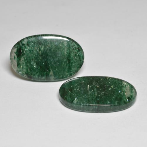 Gemme di Avventurina Verde scuro naturale da 21.84 ct, Taglio ovale, Traslucido