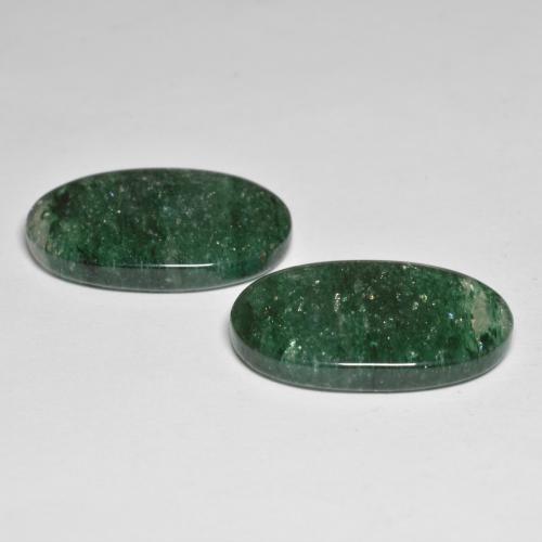 Gemme di Avventurina Verde scuro naturale da 21.84 ct, Taglio ovale, Traslucido