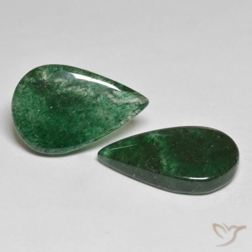 Gemme di Avventurina Verde scuro naturale da 12.89 ct, Forma a pera, Traslucido