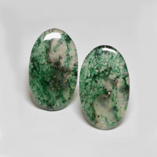 Avventurina naturale verde da 16,57 ct, taglio ovale, traslucido
