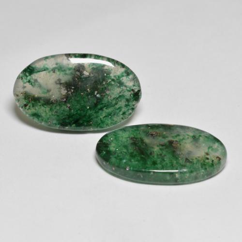 Avventurina naturale verde da 16,57 ct, taglio ovale, traslucido