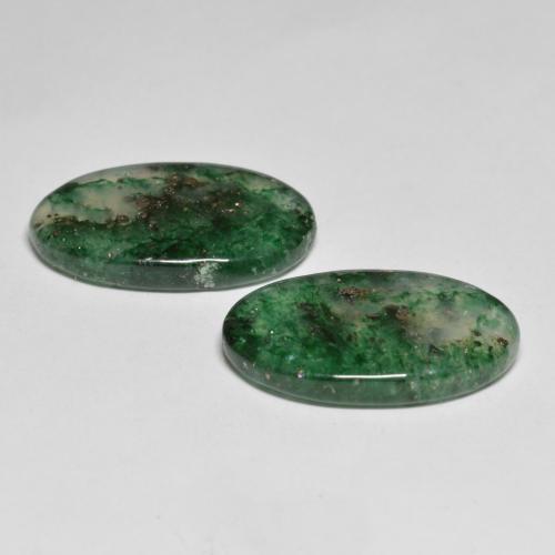 Avventurina naturale verde da 16,57 ct, taglio ovale, traslucido