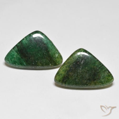 12.29ctw Naturale Verde scuro Avventurina, Taglio trillion, Traslucido