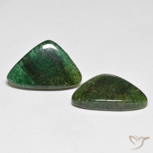 Gemme di Avventurina Verde scuro naturale da 12.29 ct, Taglio trillion, Traslucido