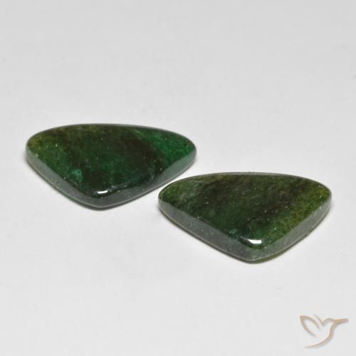 Gemme di Avventurina Verde scuro naturale da 12.29 ct, Taglio trillion, Traslucido