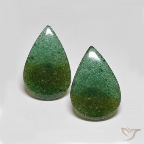 16.26ctw Naturale Verde scuro Avventurina, Forma a pera, Traslucido