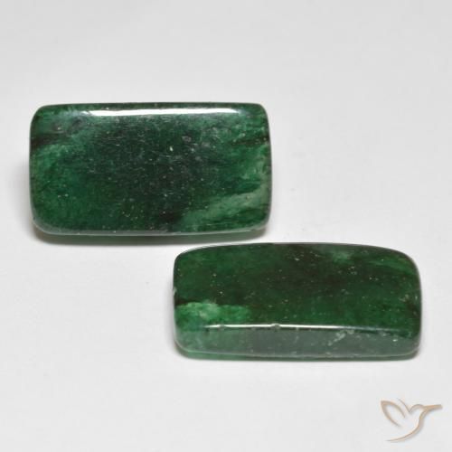 Gemme di Avventurina Verde brillante naturale da 16.76 ct, Taglio a baguette, Traslucido