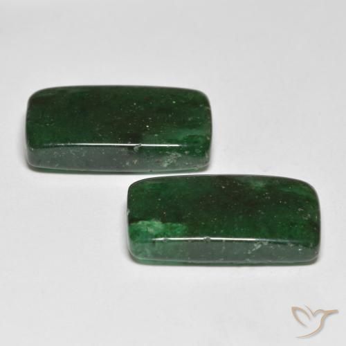 Gemme di Avventurina Verde brillante naturale da 16.76 ct, Taglio a baguette, Traslucido
