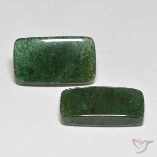 Gemme di Avventurina Verde intenso naturale da 14.17 ct, Taglio a baguette, Traslucido