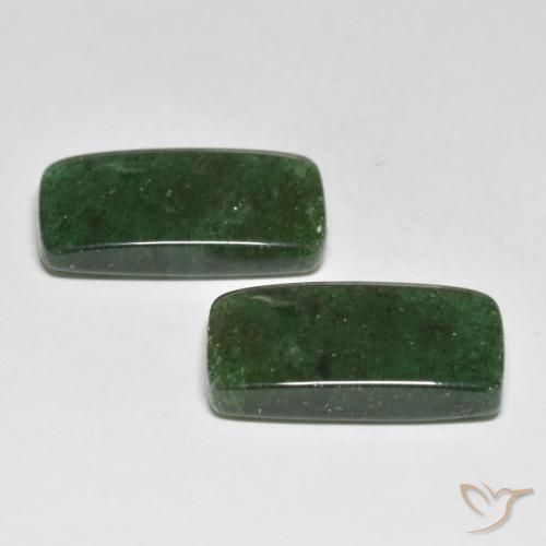 Gemme di Avventurina Verde intenso naturale da 14.17 ct, Taglio a baguette, Traslucido